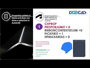 Properties palette is blank and does not show a selection in AutoCAD