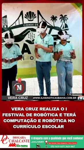 ILHA NOTÍCIAS -BAHIA on Instagram: "A Prefeitura de Vera Cruz, por meio da Secretaria Municipal de Educação, realizou o I Festival de Robótica, reunindo estudantes do Ensino Fundamental II em atividades de programação, lógica computacional e montagem de robôs. Com o uso de kits educacionais e tecnologia Arduino, os alunos construíram carrinhos automatizados e outros protótipos, aprofundando o aprendizado em robótica. O evento integra o projeto de modernização tecnológica da Rede Municipal, inici