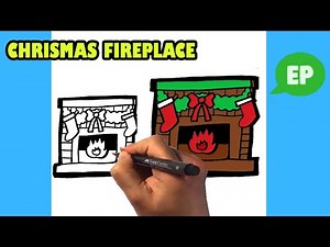 How to Draw Christmas Fireplace - Easy Drawings Lesson