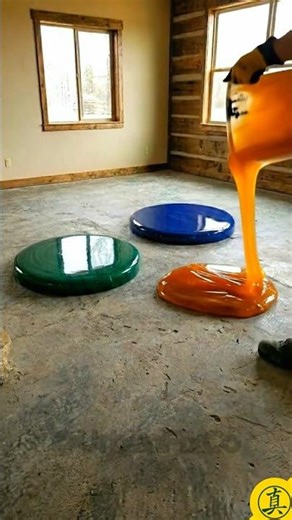Rustic River Epoxy Floor with Stones & Gears 🔥🛠️
