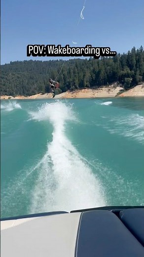 Wakeboarding vs wake surfing 😂