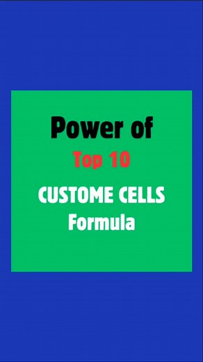 Power of Top 10 Customs Cells Formula in Excel #education #excel #instagood #coporate | Skill Made Easy