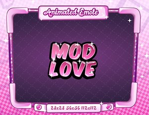 Animated   Static Mod Love Emote | Twitch & Discord | GIF, PNG - Etsy