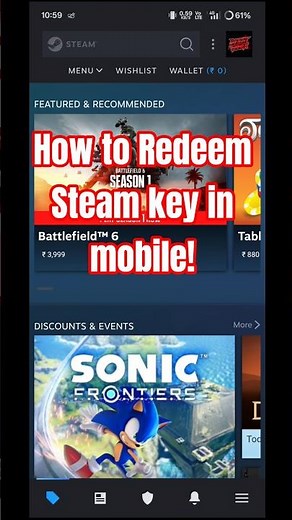 How to Redeem Steam keys in mobile! tutorial