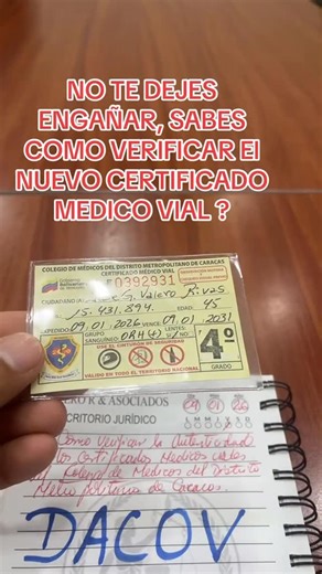 Valero R. & Asociados Abogados on Instagram: "Sabes como verificar la autenticidad de los certificados medicos viales del Distrito Metropolitano de Caracas ? #noticias #venezuela #abogados #carros #información"