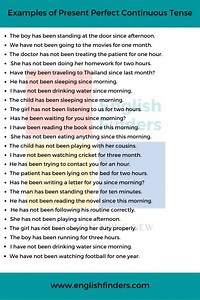 50 Examples Of Present Perfect Continuous Tense | English Finders