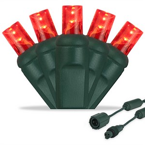 WeatherPROTM Commercial 5mm Wide Angle Red LED Christmas Lights on Green Wire - Wintergreen Corporation