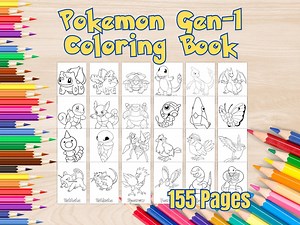 Gen 1 Pokemon Coloring Book | All 151 Kanto Pokemon | Printable Coloring Pages - Etsy