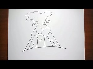 How To Draw Volcano Step by Step for Kids | Drawing For Kids