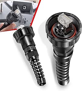 010-10603-00 Network Cable Connector, Waterproof Ethernet Cable Ends RJ45 Plug, Fits for Garmin Marine Devices GPSMAP, GMR, UHD (2-Pack)