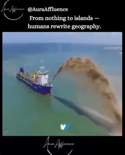 aura_affluence on Instagram: "It sounds like a legend — but it’s real life. From Dubai’s iconic palm-shaped islands to strategic atolls in the South China Sea, humans are now reshaping the planet itself. How it happens, step by step: Step 1: Laying the Foundation • Millions of tons of sand and rock are dredged from the sea • Layer by layer, the material is transported and pumped into place • Slowly, the seabed rises until it breaches the water Step 2: Stabilizing & Shaping • Geotextiles and reta