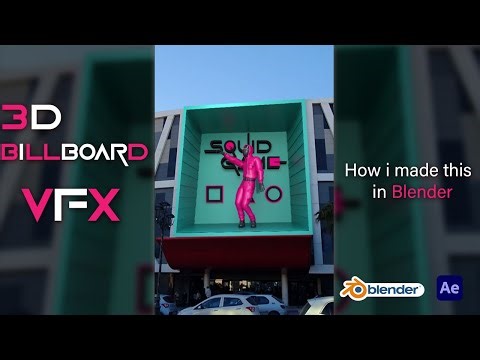 How to Create This 3D Billboard VFX with Blender in 20 Minutes - Squid game
