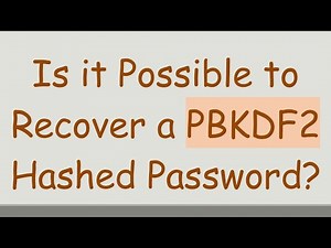 Is it Possible to Recover a PBKDF2 Hashed Password?