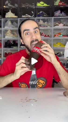 Bader Al Safar on Instagram: "Chocolate Coke Bottle Hack 🍫😵 #baderalsafar #chocolate #bottle #hacks #lifehacks #foodasmr #food #soda #satisfying"