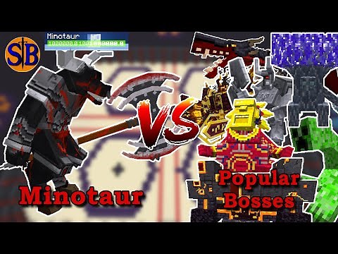 Minotaur (Nightmare Craft) vs Popular Mobs and Bosses | Minecraft Mob Battle