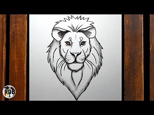 How to draw an easy Lion picture, Drawing a Lion picture || step by step with pencil drawing
