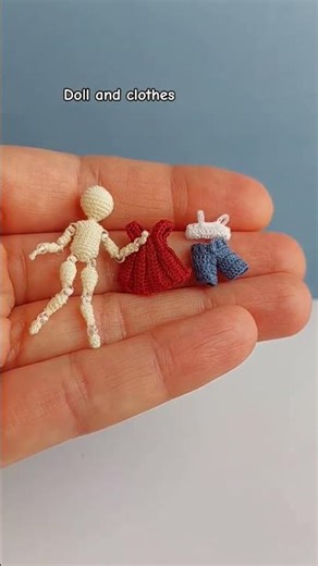 Bjd doll and clothes patterns in description #microcrochet #bjd