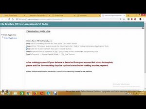ICMAI Online Exam Application Form and Procedure
