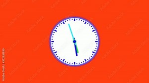 Wall clock video footage 12 hour clock 4k video. time counting animation .