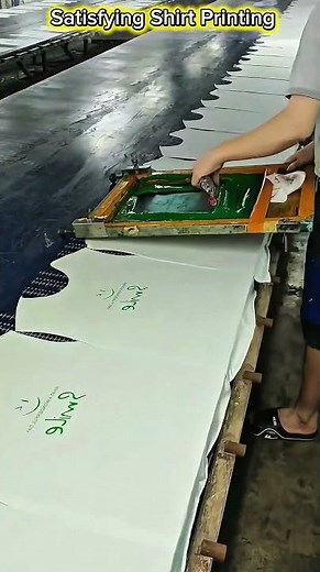 Satisfying Handmade T-Shirt Printing – Fast Screen Printing Process in Action.
