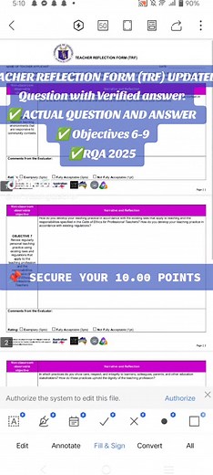 Teacher Reflection Form (TRF) Answers for RQA 2025