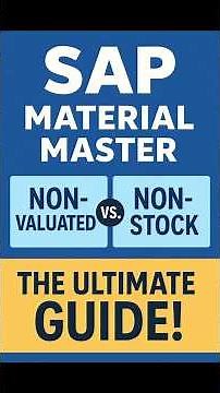 SAP Material Types Explained: Non-Valuated vs. Non-Stock Materials #saperp #sapmm