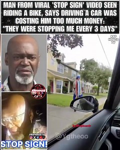 Man From Viral ‘Stop Sign’ Video Seen Riding A Bike, Says Driving A Car Was Costing Him Too Much Money: “They Were Stopping Me Every Days” thoughts??? Via @ygtheoo | Raphouse TV
