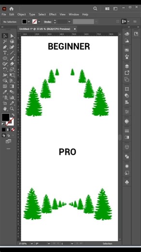 Create a Tree Line with Scale Tool in Illustrator 🌲