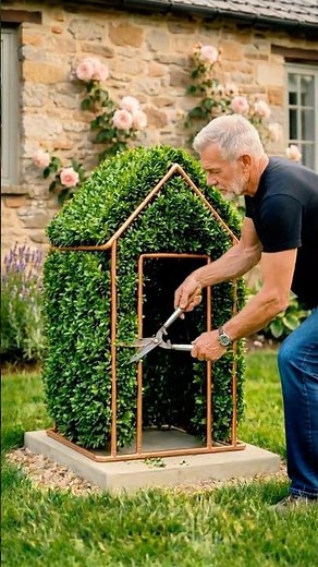 Turn a Bush Into a Mini House (DIY Garden Ideas) 🌿🏡
