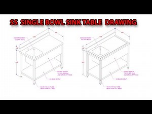 HOW TO DRAW SS SINK TABLE USING AUTO CAD | SS SINGLE BOWL SINK TABLE ISOMETRIC DRAWING