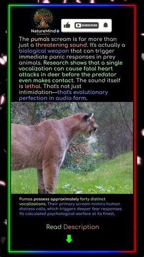🐆 THE PUMA'S SCREAM IS ONE OF NATURE'S CRUELEST WEAPONS 😱 #naturemind #omg #viral #animals #wildlife