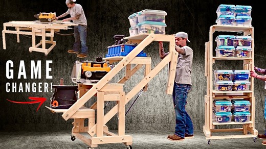 Transforming storage shelf workbench – the ultimate small space solution