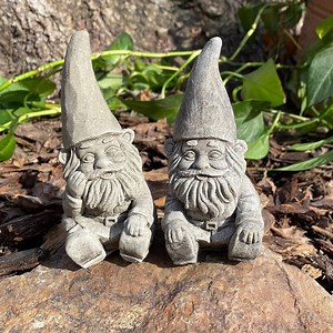 Handmade Pair of Garden Gnomes Cement Statues - Etsy