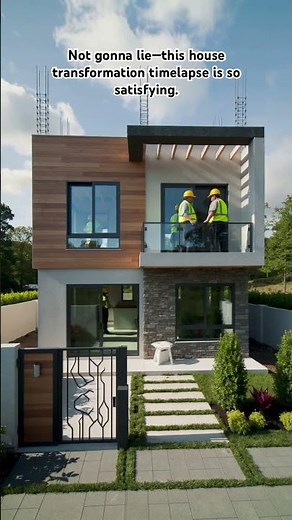 Modern Two-Storey House Transformation Timelapse Video #shorts #timelapse #architecture