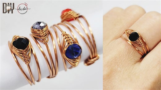 Lovely ring with double wire herringbone | Simple making jewelry at home 1110