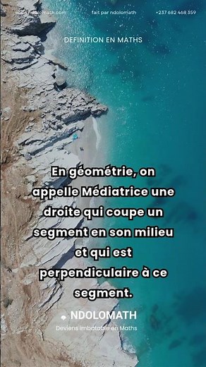 Définition en géométrie: médiatrice d'un segment#definition #maths #revision #mediatrice #segment