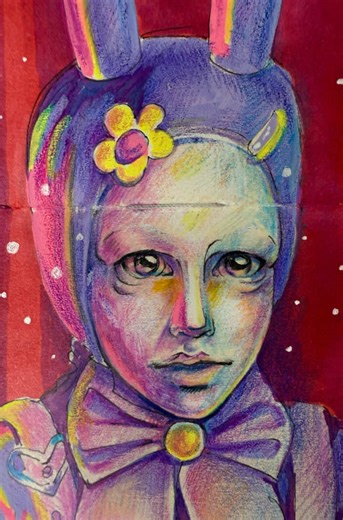 Purple Bunny: A Creative Touch in Sketchbook Art