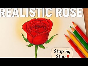 Realistic Rose Drawing 🌹 | Easy Step-by-Step Tutorial for Beginners.