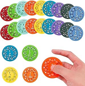 Math Fidget Spinner, 18 PCS Math Facts Fidget Spinners, Math Fidget Toy Multiplication Math Fidget Spinners, Math Spinners Contains 4 Calculation Methods for Math Learning Education for Kids Students