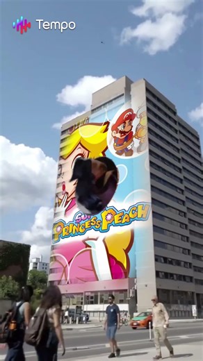 Paper Absorbing Building Of Super Princess Peach #tempoapps #shorts