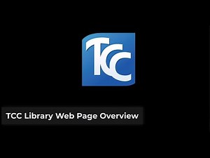 TCC Library Webpage Overview