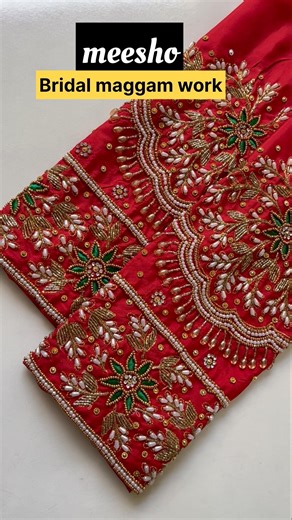 @Meesho heavy Bridal maggam blouse🔥|| #shorts #shortsviral