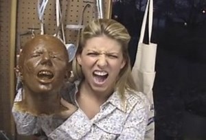 Head cast with open mouth