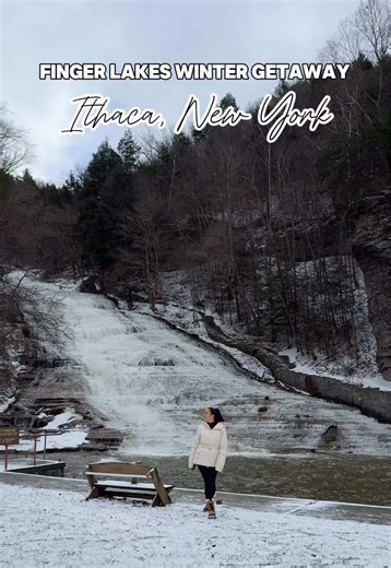 If a Finger Lakes getaway is calling your name, this is your sign to head to Ithaca, NY this winter! @visitithaca @wearemccue (sponsored) 📌Dont forget to save this post and send to someone you’re ready to explore with. Here’s the perfect guide for how to spend your time: 🏠Where to Stay: La Tourelle Inn & Spa is a beautiful, recently renovated hotel with spacious rooms, a cozy lobby, and an incredible spa right in the hotel @latourellehotel 🥾Outdoor Activities: - Chase waterfalls: Some of my f