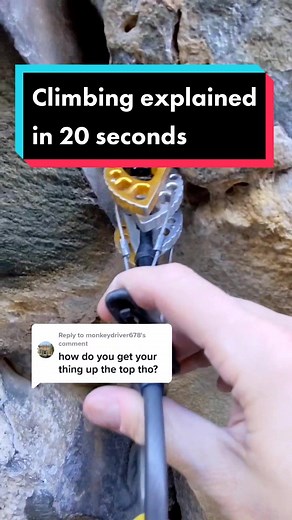 Reply to @monkeydriver678 Lead climbing explained in 20 seconds. #tradisrad #rockclimbing #climbtok #learnontiktok