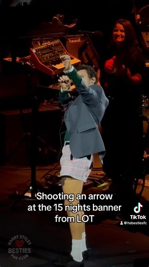 Shooting an arrow at his 15 nights banner - Harry Styles - NYC N15 - 26 September 2026