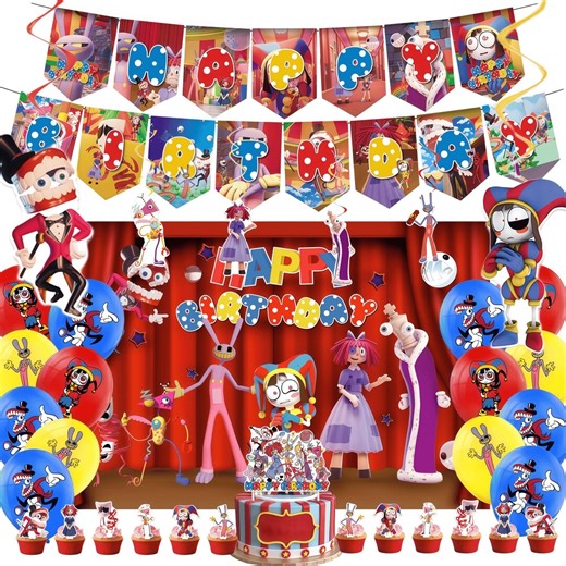 Carnival Circus Birthday Party Decorations Kit for Kids Boys Girls, Balloons Banner Backdrop Cake Cupcake Toppers Party Supplies Set - Etsy
