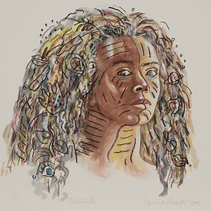 Interested in the story behind the art? Listen as MFA Curator of Contemporary Art Katherine Pill discusses Emma Amos in our new series #MFAArtFocus Throughout her career, Amos challenged the erasure of women and particularly Black women from the western art historical canon and created a multimedia aesthetic style all her own. Raised in Atlanta, Georgia, Amos had firsthand experience of racial segregation. She has stated, "Every time I think about color it's a political statement. It would be a 