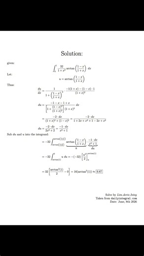 Inverse-trig Definite Integral