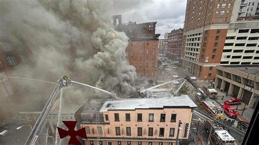 Baltimore firefighters battle 5-alarm blaze across from firehouse